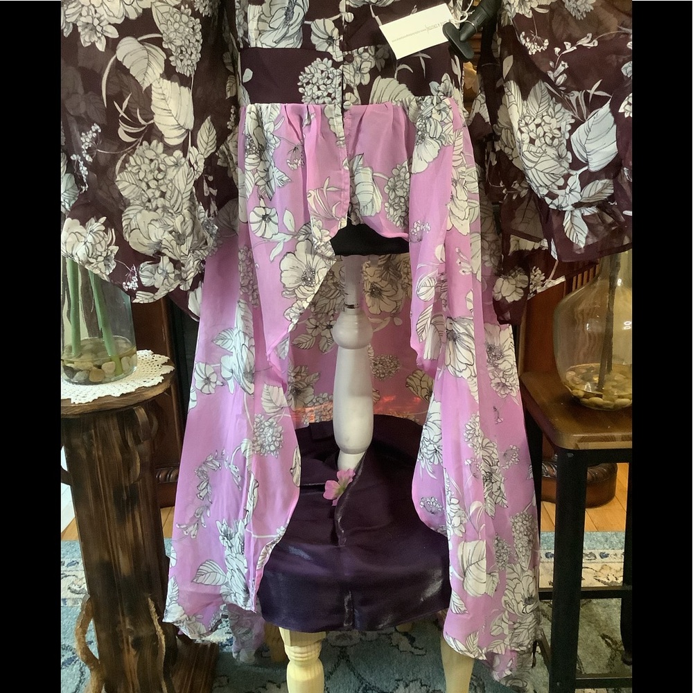 LOWEST🌺 NWT live for truth 1X BOHO FLORAL HIGH LOW TUNIC TOP - Picture 4 of 11